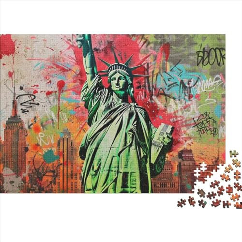 Statue of Liberty (13) 3D-Puzzles Für Erwachsene, Puzzle Für Erwachsene, 1000-teilige Puzzles, Holzpuzzles, Heimdekoration, Geeignet Für Kinder Über 12 Jahre 1000pcs (75x50cm)
