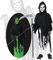 SHOWHEEL Halloween-Sensenmann-Kostüm,Halloween Skelett Kostüm Kinder, im Dunkeln leuchtendes Zombie-Kostüm, Cosplay-Set mit einer gruseligen Sensenmann-Sense und Skelett-Handschuhen (5-7 Jahre*2)