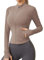 IECCP Sportjacke Damen Laufjacke Leicht Fitness Sport Oberteile Sportkleidung Frauen Langarm Gym Yoga Trainingsjacke Dünne Jacke Outfit Shirt Top mit Daumenloch Haiyueyan S