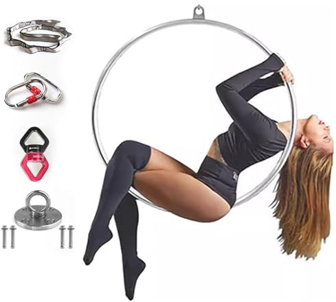 Hydravex Aerial Hoop Set 85cm/90cm Aerial Hoop Single Ponit Aerial Dance Zirkusmanege Zirkus Hoop für Yoga Akrobatik Gymnastik,85cm-3.2cm
