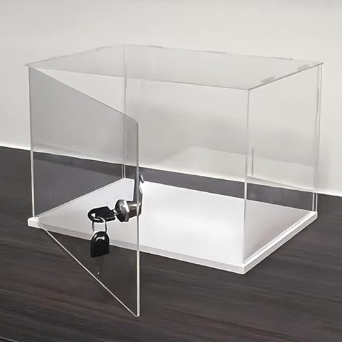 Transparente Acryl-Vitrine, abschließbar, Selbstmontage, Sammlerstücke, Aufbewahrungsbox für Puppen/Auto-Modelle, 20,3 x 10,2 x 10,2 cm