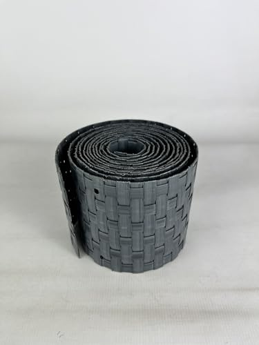 Sichtschutzstreifen aus Polyethylen, blickdicht, aus Polyrattan, Anthrazitgrau, 255 cm x 10 cm.