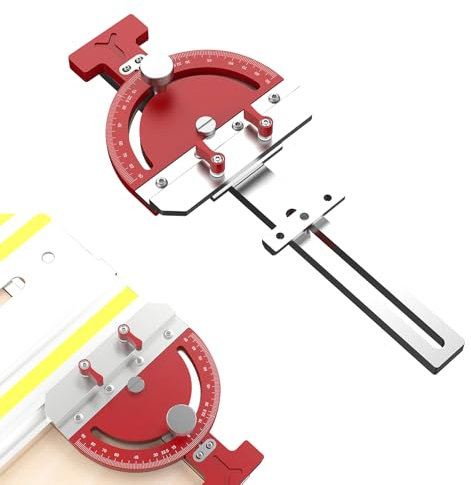 Aepiraza Adjustable Multi-Angle Track Saw Guide, Table Saw Miter Gauge Multi-Angle Guide Auxiliary Clamp Fit for Makita Festool DeWalt Guide Rail