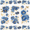 WANDIC 3 x Transfer-Aufkleber, blaues Blumenmuster, wasserdicht, Möbel, Handwerk, Verzierungen für DIY, Scrapbooking, Fotoalben, 15 x 30 cm