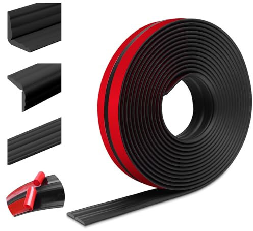 Moulure décorative moulure murale adhesive protection angle mur baguette d'angle PVC plinthe souple pour les murs sols protection des bords (40mm×3m, Noir)