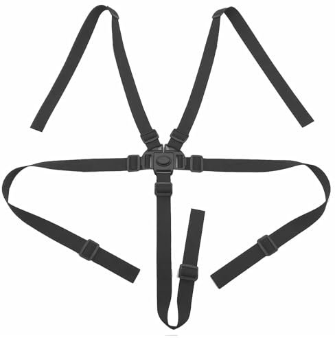 5 Punkt Gurt Sicherheitsgurt,Sicherheitsgurt für Kinder,5-Punkt-Gurt Verstellbare Hochstuhl Sicherheitsgurte Gurte für Kindersitz,Kinderwagen Buggy,Auto(Schwarz)