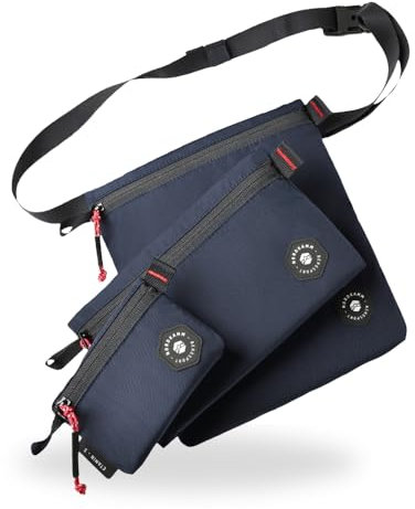 NORDKAMM Rucksack Organizer 3er Set, Modell Etamin, Rucksack Zubehör & Zusatztaschen, klein und perfekt zum Reisen, mit Hüftgurt