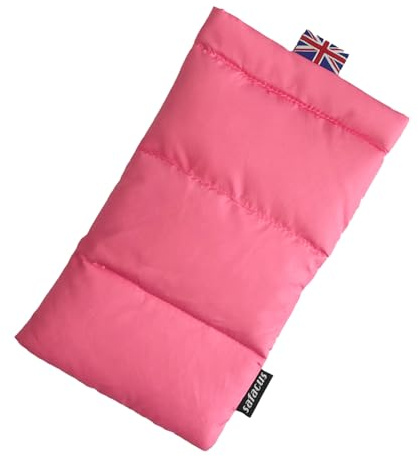 SAFACUS Thermal Phone Case Cellphone Pouch For Camping Hiking Prevents Freezing, Extends Battery Life, Outdoor Warm Phone Case Cover Bags For iPhone,Samsung Galaxy (Pink)