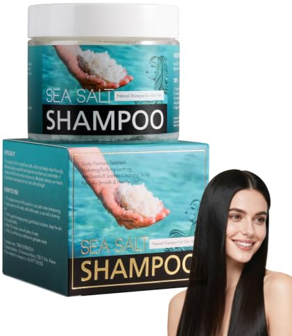 Virecose 200g Sea Salt Anti-Schuppen Shampoo, Meersalz Shampoo Naturshampoo für fettiges Haar, Tiefenreinigung, Feuchtigkeitspflege und Ölkontrolle