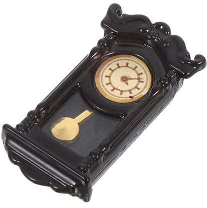 SUPVOX Miniatur Retro Puppenhaus Wanduhr mit Beweglichem Zeiger und Schwingung Detailgetreue Miniatur Uhr für Puppenhaus Wohnzimmer Zubehör Pädagogisches zur Zeitwahrnehmung