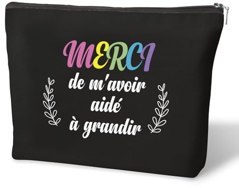 Cadeau Maitresse D'école Fin D'année, Merci Maitresse Maîtresse Atsem l'enseignant Cadeau Valentine Anniversaire Noel Paques Cadeaux Maquillage Pochette Cosmétique Sacs Trousse de Toilette Femme