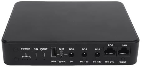 Eujgoov Mini UPS Power Supply 6 Ports 10400mAh Battery Backup with Indicators for Router Camera Uninterruptible Power Supply POE15V 24V USB DC 5V 9V 12V