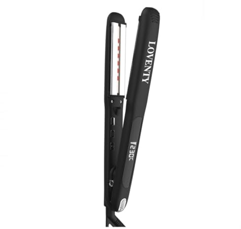 Loventy Glätteisen – Professioneller Haarglätter mit Ionentechnologie, Infrarot-Wärme & Titaniumplatten – Schonendes Styling für glattes, glänzendes Haar (Schwarz)