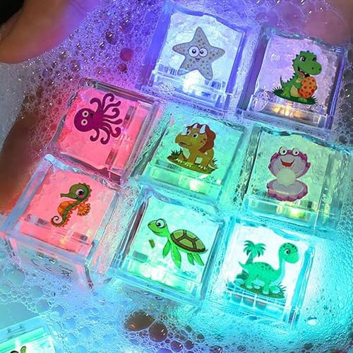 Badlichter Kinder – LED Leuchtspielzeug Wasser 8 Stück | Glänzender Effekt, Sensorische Schwimmartikel Mit Dusche Und Wanne, Partygeschenk Mädchen