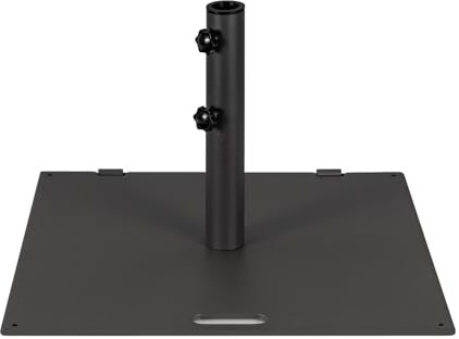 COSTWAY 21,5 kg Sonnenschirmständer, Schirmständer mit 2 integrierten Rädern & Tragegriff, quadratischer Schirmgewicht für Schirmstangen von 41/49 mm, Sonnenschirmfuß für Garten, Balkon, Terrasse