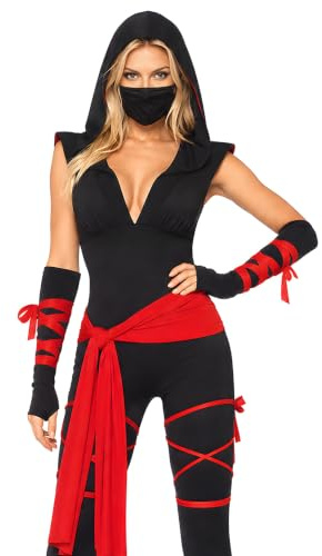Leg Avenue 8508704011 Deadly Ninja Adult Sized Costumes, Solid, Black, XL