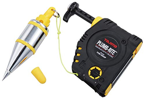 TAJIMA Plumb Bob Setter - 14 oz (400g) Magnetic Plumb-Rite with 14.5 ft Auto Recoil Cord & Quick-Stabilizing Bob - PZB-400GP