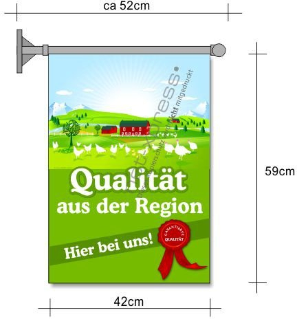 net-xpress Fahne für Werbung Produkte aus der Region A2 Flagge Bioladen Metzgerei Plakat