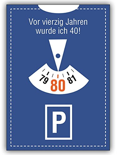 16 Geburtstagskarten (16er Set): Lustige Einladungskarte zum 80. Geburtstag im Parkuhr Look: Vor vierzig Jahren. • laden Sie Freunden & Familie ein um die schönsten Momente des Lebens zu feiern