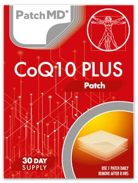 PatchMD CoQ10 Plus™ 30 Daily Topical Patches. 100% Natural & Vegan. Allergy & Filler Free. High Absorption More bioavailable. Suitable for Sensitive stomachs & bariatric.