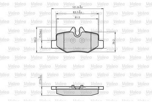 VALEO 872008 Bremsbeläge | Kompatibel mit: MERCEDES-BENZ VIANO, VITO / MIXTO Kasten, VITO Bus