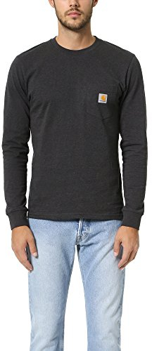 Carhartt Men's Loose Fit Heavyweight Long-Sleeve Pocket T-Shirt, Black, M