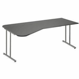 Kerkmann EDV-Tisch Euro Artline Transparent BxTxH 195x80-100x72cm anthrazit