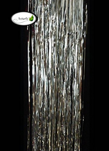 Creativery Lametta 24x100cm für den Weihnachtsbaum (Silber)