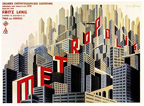 Wee Blue Coo Movie Film Metropolis Sci Fi Drama Class Study City Art Print Poster Wall Decor Kunstdruck Poster Wand-Dekor-12X16 Zoll