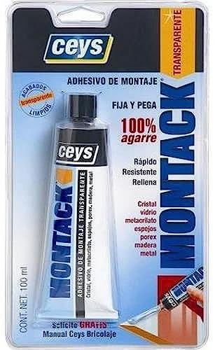 Ceys - Adhesivo de Montaje - Montack Transparente - Invisible - Blister 70 GR