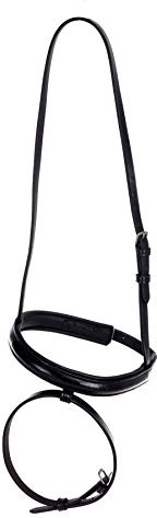 Hy Leather Flash Nose Band (Full) (Black)