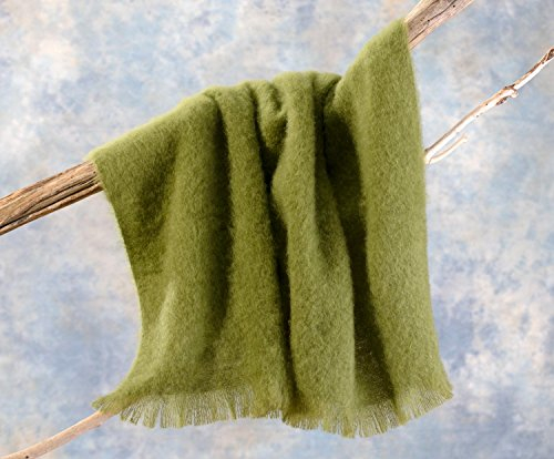Wohnen & Accessoires GmbH & Co. KG Luxus Mohair Wolldecke Mohairplaid Mohairdecke farngrün