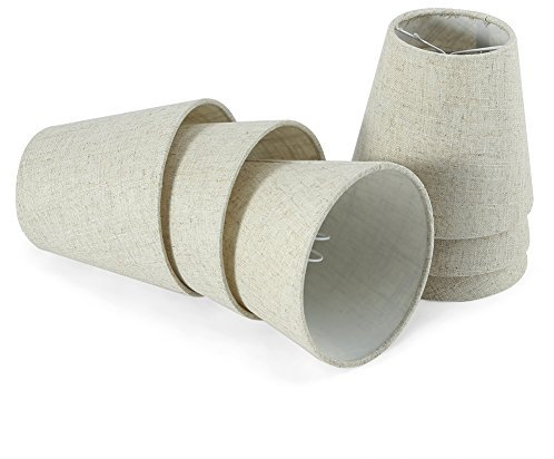 Fuloon Abats-jour de Lampe en Tissu Lot de 6 Pièces Abats Jour Lampe de Plafond Couverture Abat-jour à Clipser pour Lustre pour Bougeoir Lampe de Chevet