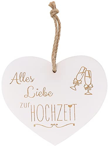 Spruchreif | Holzherz mit Gravur | Vintage Deko Herz mit Hochzeit Sprüchen | Geschenk zur Hochzeit für das Brautpaar | Verlobung | Paare | Liebe