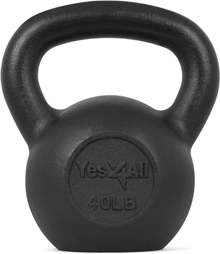Yes4All KVMO2 Kugelhantel Gewichte Set aus massivem Gusseisen-Ideal für Ganzkörpertraining und Krafttraining, 18.1kg
