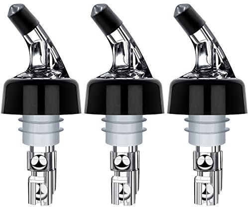 Automatic Measured Bottle Pourer - Pack of 3, 1 oz (30 mL) Quick Shot Spirit Measure Pourer Drinks Wine Cocktail Dispenser Home Bar Tools - PORE0016 (3)