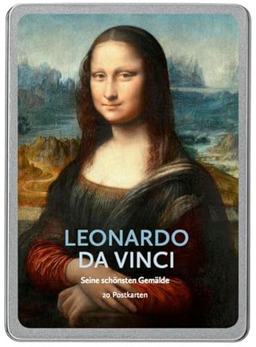 Leonardo da Vinci: Seine schönsten Gemälde, 20 Postkarten gedruckt auf Apfelpapier in einer hochwertigen Dose.