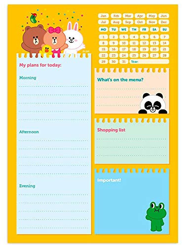 Grupo Erik Tagesplaner Block A5 - Terminplaner A5 Line Friends- Kalender A5 Planer oder Tischkalender A5 - Tischkalender ohne datum