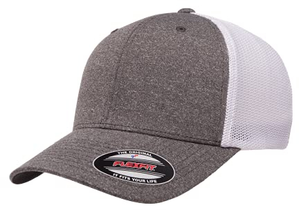 Flexfit Herren 110 Mesh Trucker-Mütze, Dark Heather/White, Einheitsgröße