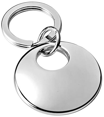 Porte-clés Rond en Argent plaqué Argent de qualité supérieure - 4 x 7 cm