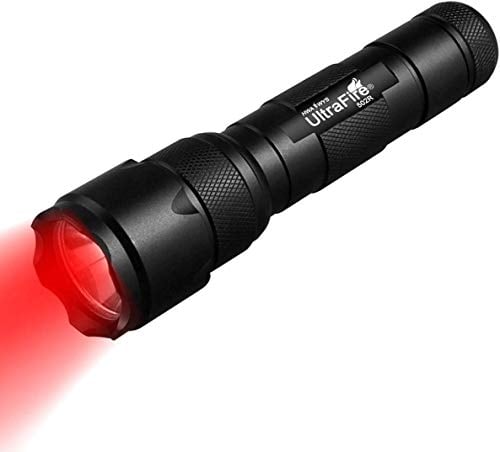 UltraFire Rote LED Taschenlampe 620-630nm Rotlicht Taschenlampe, Single Mode Zoomable Rotes Jagdlicht, kleine Rote Jagd Lampe für Nachtsicht, 502R
