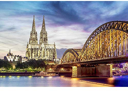 luckykyky 5d diamant malerei kits weltberühmte flecken köln szenische diamant stickerei wohnkultur mosaik runde diamanten 16x20 zoll / 40x50 cm