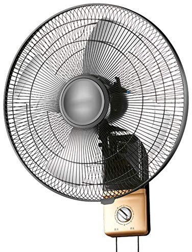 CYY Negro 16 / 40cm Mecánico Ventilador de Pared Oscilante |Funcionamiento Silencioso, 4 Aspas de Aluminio y Hogar Ventilador Eléctrico de 3 Velocidades, para Refrigeración y Ventilación