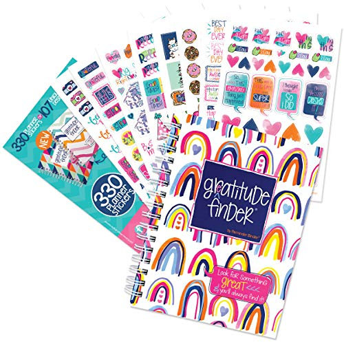 Dankbarkeits-Tagebuch für 52 Wochen, tägliches positives Denken für Dankbarkeit + Aufkleber-Set | Dankbarkeitsfinder