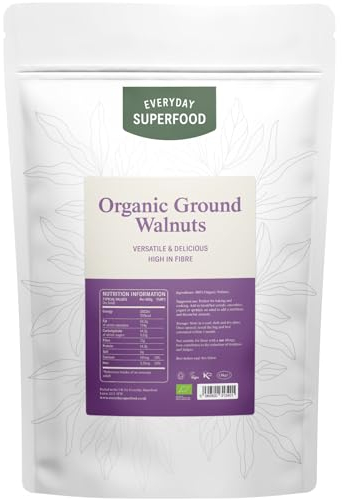 Everyday Superfood Organic Ground Walnuts 1.8kg, Raw Grated Walnuts Ideal for Baking, Vegan and Kosher