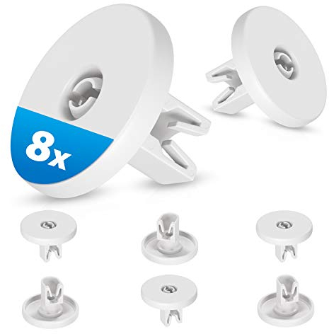 VIOKS 8x Korbrollen Geschirrspüler Unterkorb Ersatz für AEG Zanussi Electrolux Juno Zanker 5026997100/3 5028696500/4 5028696400/7 Rollen für Spülmaschinenkorb - Raeder Geschirrspüler Rollen Unterkorb