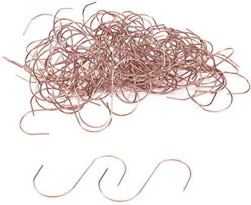 BRUBAKER 50x Kugelaufhänger S-Haken aus Metall - Baumkugelhaken für Weihnachtskugeln und Tannenbaumschmuck - Kupfer