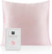 Kissenbezug aus Naturseide, hypoallergen, 22 Momme, 100% Seide, 600 Fäden, mit verdecktem Reißverschluss (Pink, 80x80cm)