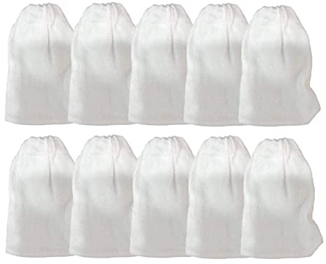 Elionless Fish Tank Filter Bags, 10 Pcs Elasticated Cotton Aquarium Filter Bags for Water Changer Aquarium Battery Powered Gravel Cleaner
