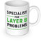getDigital Specialist for Layer 8 Problems Kaffeebecher - Lustige Büro Tasse Becher für Computer & Technik Geeks - Keramik 300 ml